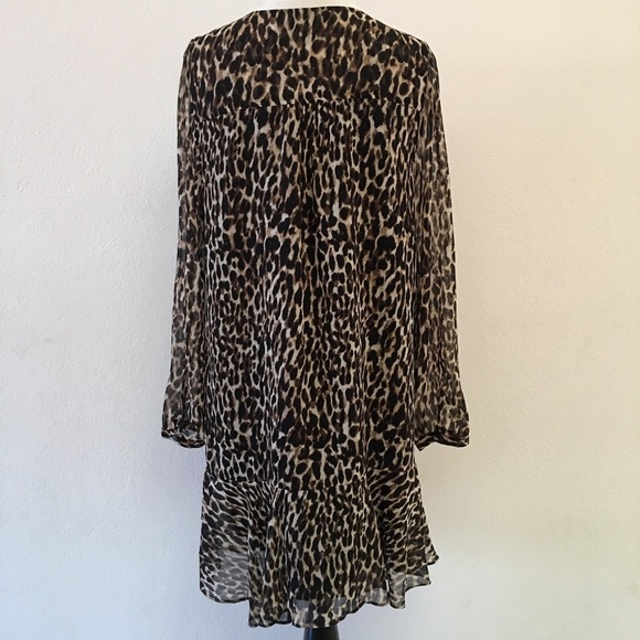 Banana Republic Animal Print Long Sleeve Dress 14 - Picture 6 of 8